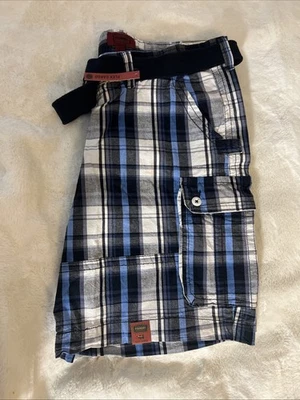 NWT Foundry Young Men's Size 44 Flex Cargo Plaid Shorts With Belt - Image 1 of 4