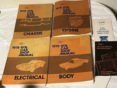 Ford Thunderbird Mustang 1975 1976 manual de reparación de taller conjunto original Foto 1 de 4