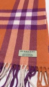 burberry cashmere orange nova check scarf - Picture 1 of 6