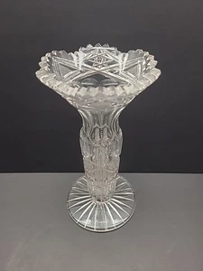 American Brilliant Cut Glass Vase 8" Tall - Picture 1 of 7
