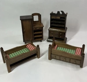 Vintage Dollhouse Furniture Trundle Bed etc - Picture 1 of 8