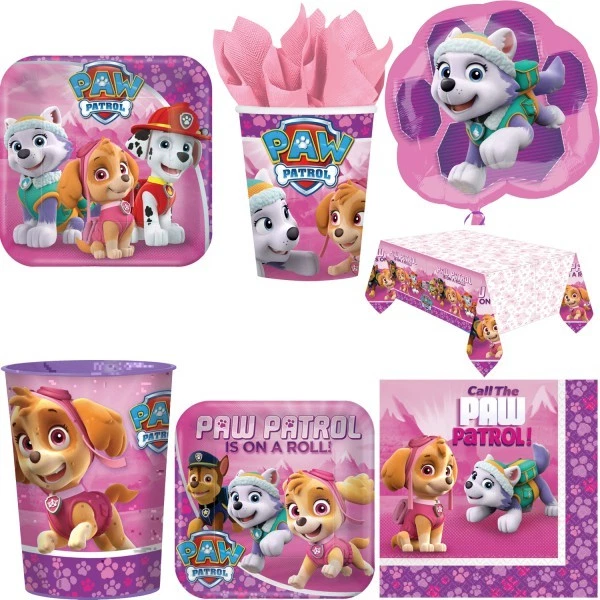 Paw Patrol Cani Festa di Compleanno Bambino Decorazione Fucsia Party Set Ragazza - Immagine 1 di 1