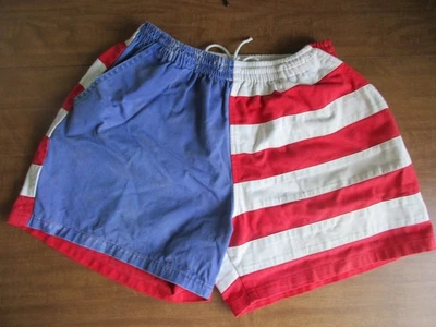 Pantalones Cortos Para Hombre Vintage Raro Años 80 Bandera Americana EE. UU. Ranas de la Paz OSFA Cordón Foto 1 de 4