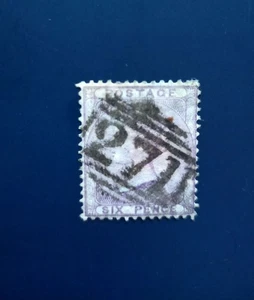 Victoria1856, Lilac 6d,Wmk 20,sg 68,Cat £120.00. - Picture 1 of 2