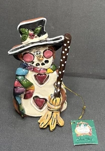 Blue Sky Snowman T-Lite Holder 2002 Clayworks By Heather Goldminc CL20207 - Picture 1 of 8
