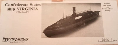 Винтажная железная деревянная модель корабля CSS Virginia (бывший Merrimack) - Изображение 1 из 3