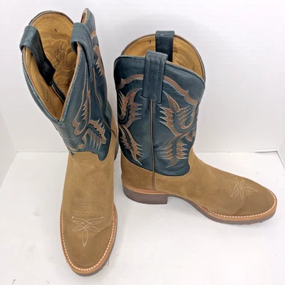 Vintage Tony Lama Cowgirl Roper Boots 8 B Brown Suede Cowboy Crepe White Label - Image 1 of 4