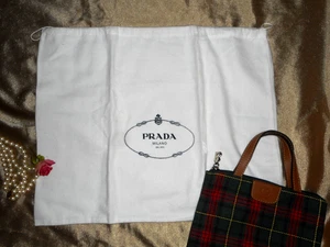 Prada Etro Flannel Dust Bags Medium Bogner Tartan Cosmetic Bag Never Used - Picture 1 of 6