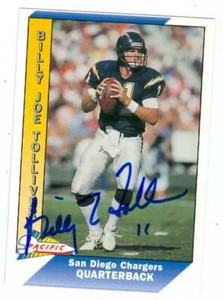 Billy Joe Tolliver autographed Football Card (Chargers) 1991 Pacific #453