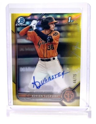 2022 Bowman Chrome Adrian Sugastey On Card Auto 1st Canary Refractor /75 SP - Image 1 of 2