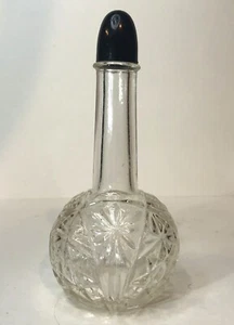 Antique Perfume Clear Designed Glass Bottle 'Empty - Picture 1 of 5
