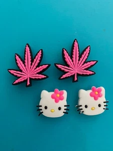 4 Schuh Charms Garten löchrige Clogs Katze Unkraut Topf Blatt Stecker Zubehör für Kroko - Bild 1 von 8