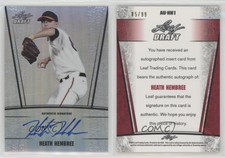2011 Leaf Metal Draft Silver Prismatic /99 Heath Hembree #AU-HH1 Auto