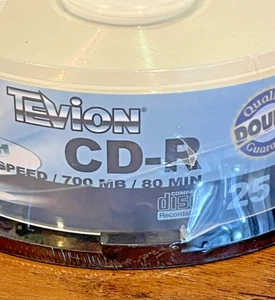 CD-R Blank TEVION Recordable Discs 25 PACK 52X 700MB 80 Min Media NEW SEALED - Picture 1 of 6
