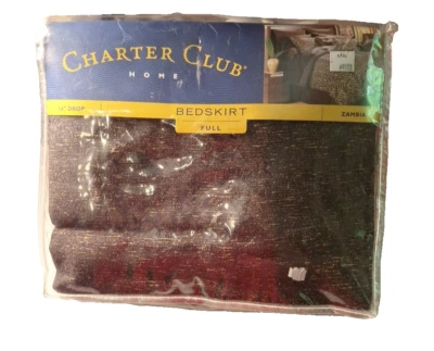 Falda Cama Completa Charter Club ZAMBIA 16" Gota Tejido Jacquard Fino A Medida Exótica Foto 1 de 4