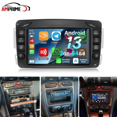 Android 13 Für 2000-05 Mercedes-Benz G/C-Klass W203 W463 Autoradio WIFI GPS Navi - Bild 1 von 4