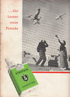 Alte Werbung 1957;ECKSTEIN CIGARETTEN; BP Benzin Stationen auch im Ausland 