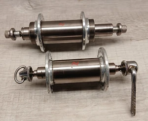Vintage Phil Wood Hub Set 48 Hole Tandem QR Front/ Bolt Rear 100/135mm Eroica - Picture 1 of 7