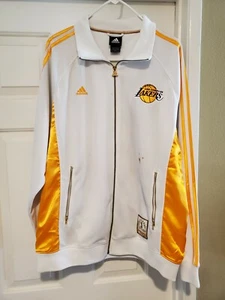 🔥LA Lakers Adidas Track Jacket White 2009 Championship Size M Kobe Bryant 🔥 - Picture 1 of 9