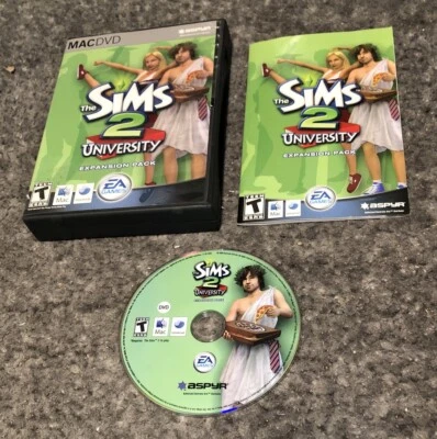 MAC DVD The SIMS 2 Paquete de Expansión Universitaria Videojuego EA con Folleto Foto 1 de 2