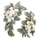 Wedding Arch Faux Flowers Set Of 2 Greenery Garland For Wedding Decor White