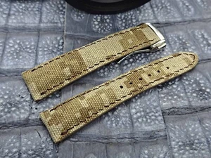 Correa de reloj de lona de camuflaje de 20 mm/16 mm estilo vintage moda militar - Imagen 1 de 10
