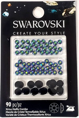 SWAROVSKI Create Your Style 90pc Hotfix Crystal Combo - SCARAB GREEN / JET - Image 1 of 2