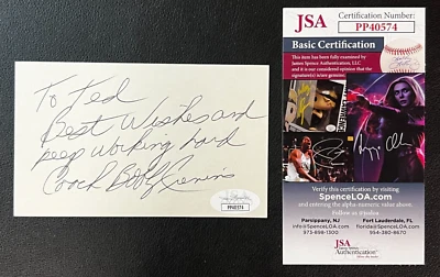 Bobby Cremins Signed Index Card JSA (Personalized) NCAA Coach Georgia Tech WOW! - Image 1 of 4