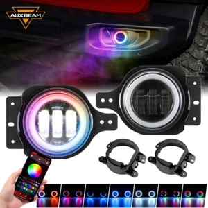 AUXBEAM RGB Bumper LED Fog Lights Turn Signal Lamp for Jeep Wrangler JL JT 18-24 - Picture 1 of 12