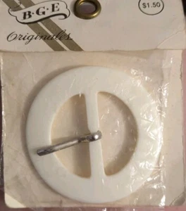 Vintage B.G.E Originales Belt Buckle White - Picture 1 of 2