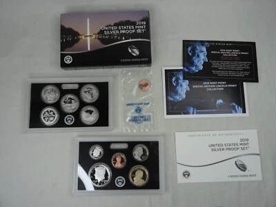 2019-S Silver Proof Set w/ Reverse Proof Cent COA  Box 11 Coins 90% US Mint - Image 1 of 4