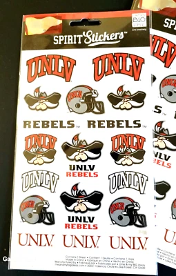 2013 SPIRIT STICKERS UNLV RUNNIN' REBELS HEY REB DECAL SHEETS NEW - 1 PKG - Image 1 of 3