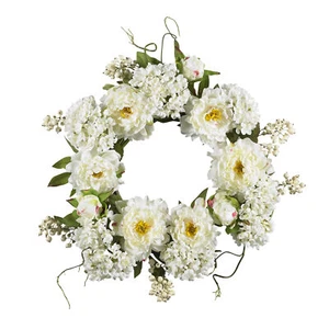 20" Peony Hydrangea faux Wreath faux Floral Natural Decor - Picture 1 of 1
