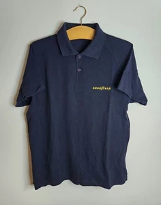 Goodyear Polo Shirt Kit Jersey Top Tee Navy Blue Vintage Retro 90s 00s Men M - Picture 1 of 4