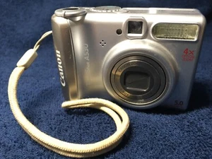 CANON PowerShot A530 Digital Camera 4x optical zoom 5.0 Mega Pixels &pwr cord - Picture 1 of 5