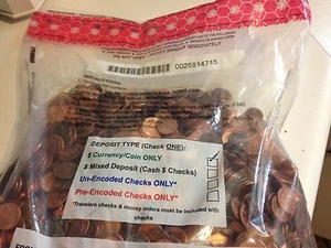Sealed $50 Bank Bag New Zinc Pennies Machine Sorted 1982-Now Modern Shield & Mem - Picture 1 of 4