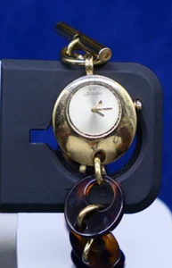 Jennifer Lopez Gold Toned Bracelet Chain Watch  With Brown Chain New Battery - Picture 1 of 7