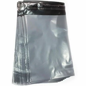 STRONG LARGE GREY MAILING BAGS 17x24" PLASTIC POSTAGE POSTAL COURIER SELF SEAL - Picture 1 of 4