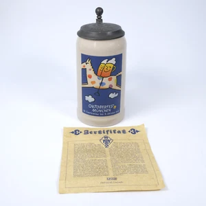 Original Vintage Oktoberfest 1 Liter Steinzeug Krug 1999 Rastal Rosa Juchniewicz - Bild 1 von 15