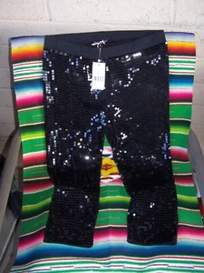 NWT~$200~BETSEY JOHNSON~M~Boho Rodeo Queen Cropped Sequin Pants Leggings - Picture 1 of 10