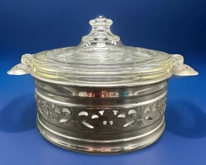 RARE Vintage PYREX 022-622-B Casserole Dish Etched Lid 622C In Metal Holder  - Picture 1 of 13