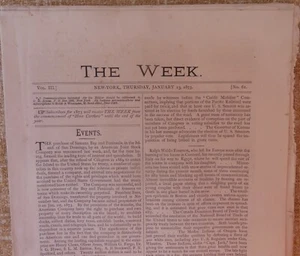 Magazine The Week,year 1873,Number 61,January 23 - Imagen 1 de 8