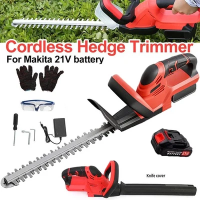 22" Hedge Trimmer Cordless Electric Hedge Bush Trimmer With Batteries & Charger - Image 1 of 4