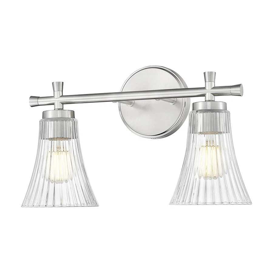 Z-Lite Belle 2 Light Vanity, Brushed Nickel/Clear - 7519-2V-BN - Image 1 of 1