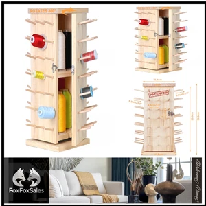 360° Drehbarer Holz Garnhalter | 93 Spulen | Innere Fächer - Bild 1 von 7