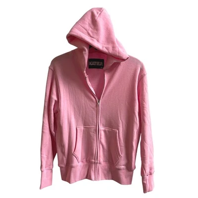 KATIE NYC Rosa Cremallera Sudadera con Capucha XL Acogedora Forrada de Vellón Informal Ropa de Calle Foto 1 de 4