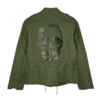 Zadig Voltaire Vedam Bis Skull Military Jacket Kaki Size S NEW - Image 1 of 4