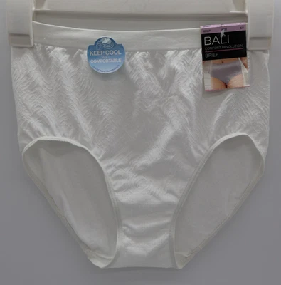 Bali 3-Pair Women's Brief Underwear Panties Stretch Nylon Microfiber (B) ~ 6/7 - Image 1 of 4