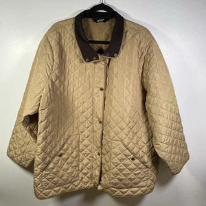 Lands End Women’s Quilted Jacket Possibly 2X 20W-22W Tan Primaloft Lightweight - Picture 1 of 24
