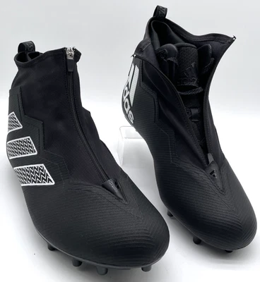 Adidas Nasty Black Zip Up High-Top Men's Size 18 Football Cleats GX1780 - Image 1 of 4